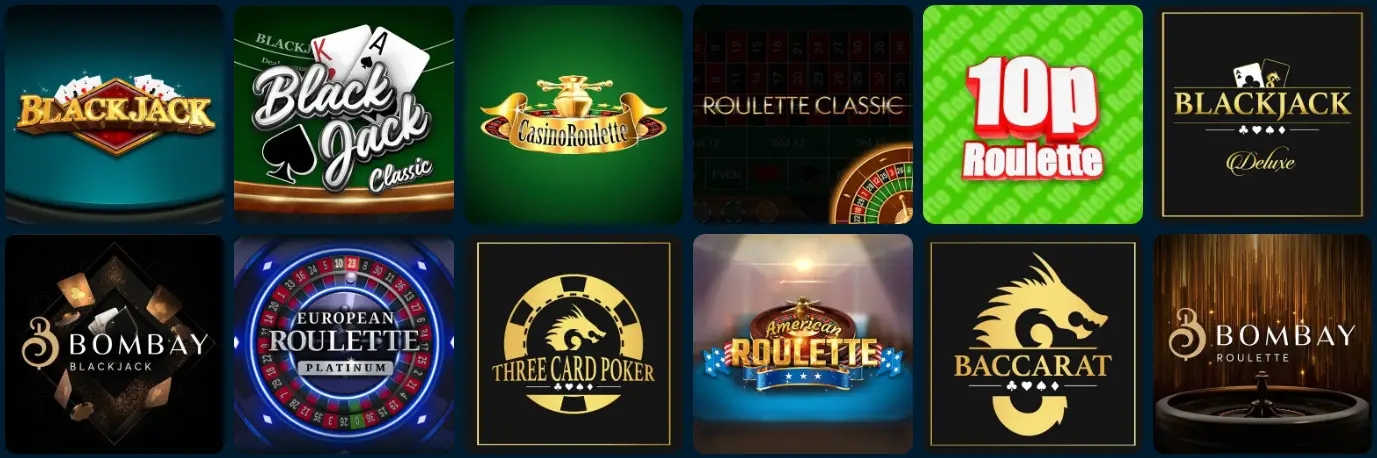 Sweetsino Casino Tischspiele